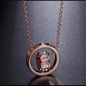 Heart Crystal Necklace • Rose Gold